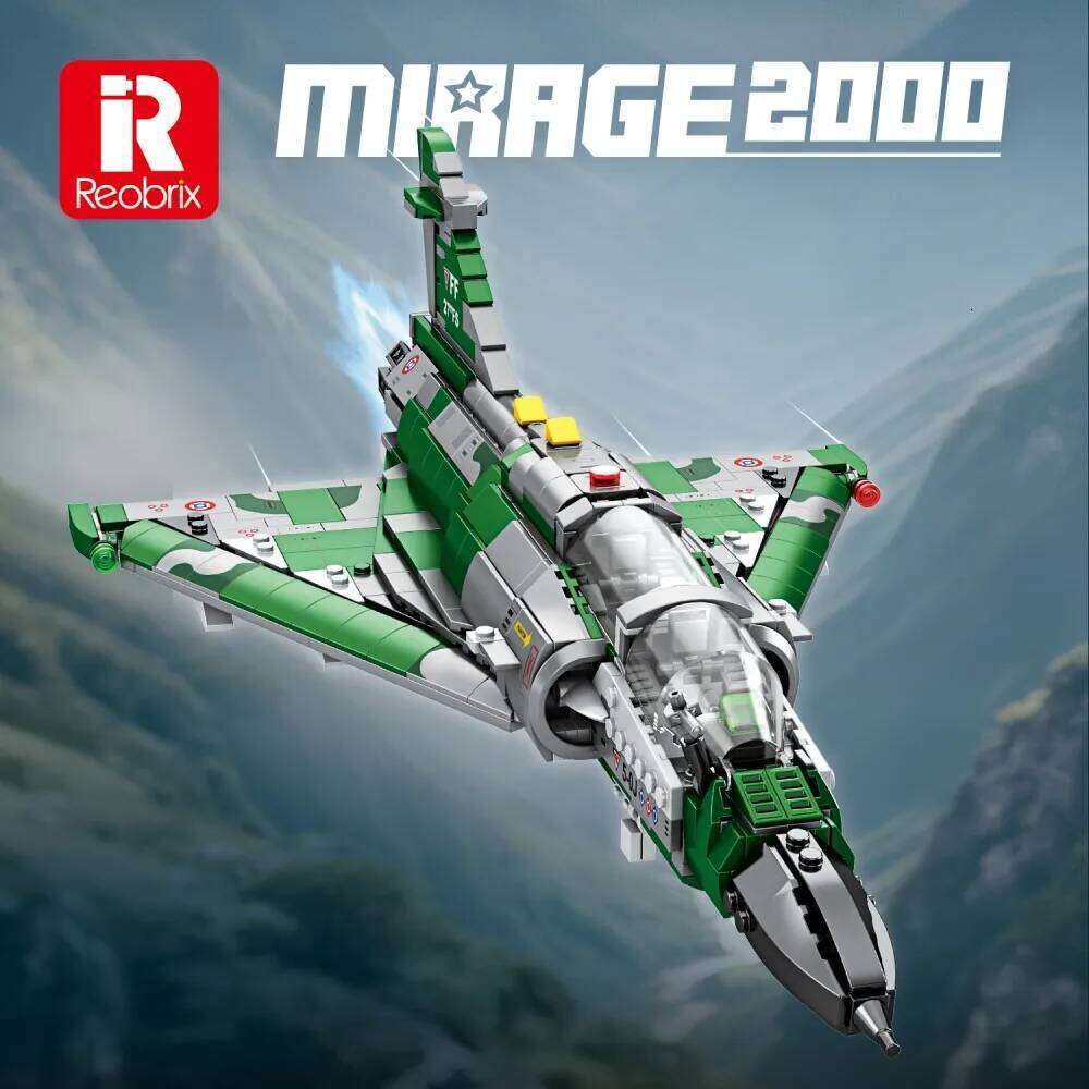 1012PCS Mirage 2000 Fighter Jet Building Blocks Model Military Plane Series Kids Educational DIY Toys Gifts Desktop Ornaments Z260305