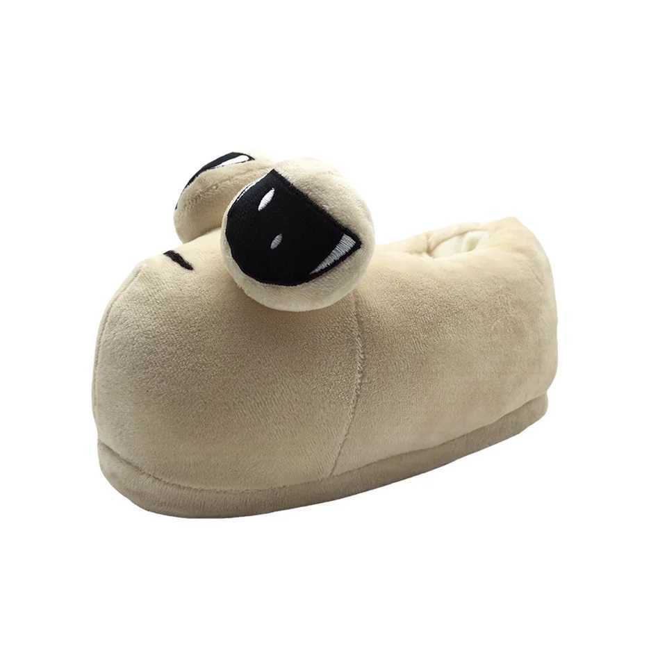 Highland Cow New Pou Plush Slippers Soft Stuffed Anime Alien Slipper Cute Animals House Shoes Women Men Birthday Gifts S260305