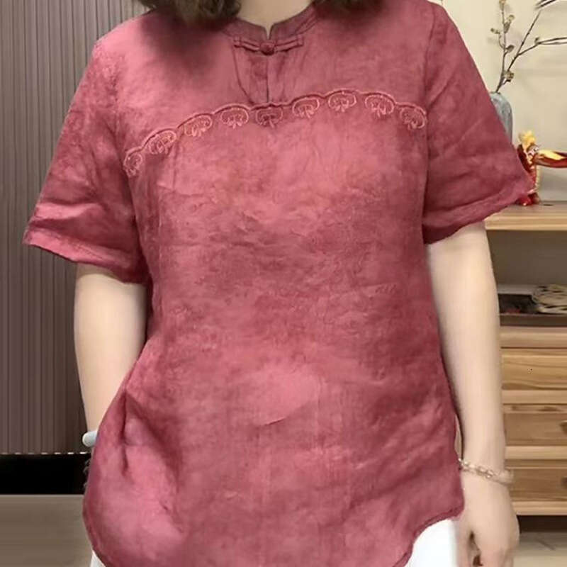 Short Sleeve Shirts Women OffShoulder Yarn Advanced Girl Piece Flying Spliced Modern Subculture Fall Ribbed Imitation Silk New Chinese Style tops