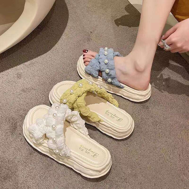 Women's 2026 Summer Platform Sandals - Thick Sole Beach Slides, Fashion Dissolve-Heel Slippers for Vacation & Outdoor Wear