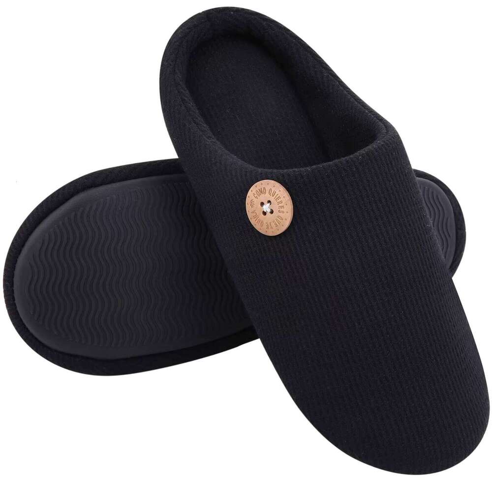 Litfun Men Fur Flat Soft Non-slip Fluffy Winter Warm Fuzzy Slippers Casual Bedroom Slides Women Knit Cotton Shoe