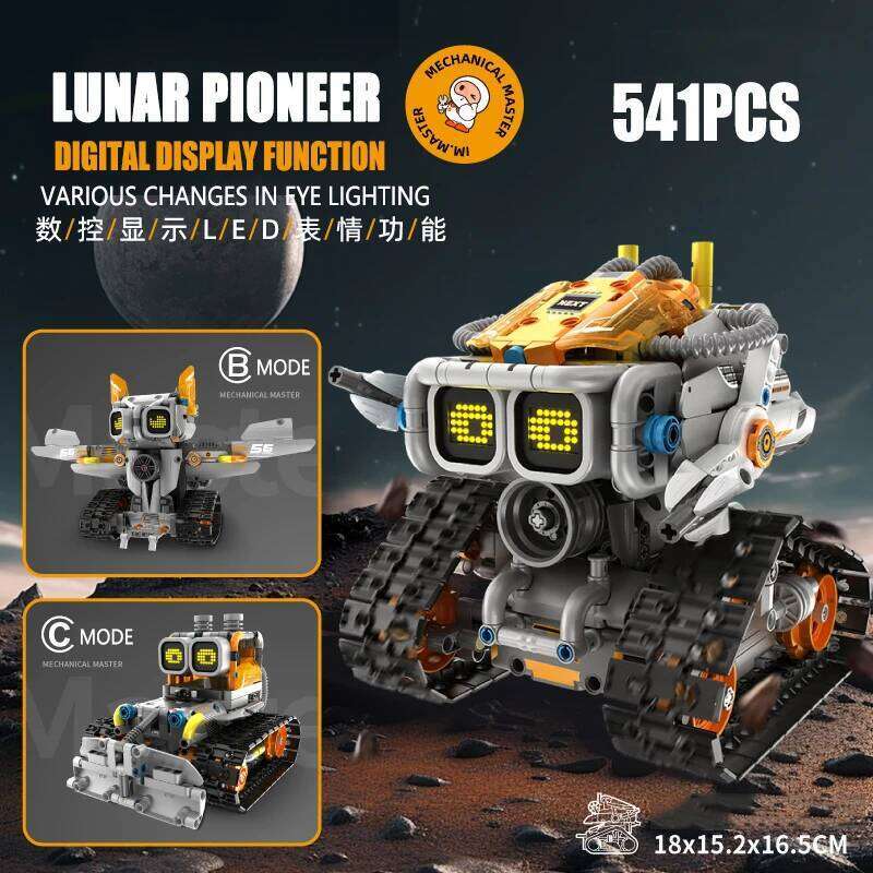 3 in 1 Remote Control Lunar Exploration Programming Truck/Bulldozer Building Blocks Stem Kits for Kids Educational Toy Boys Gift Z260306