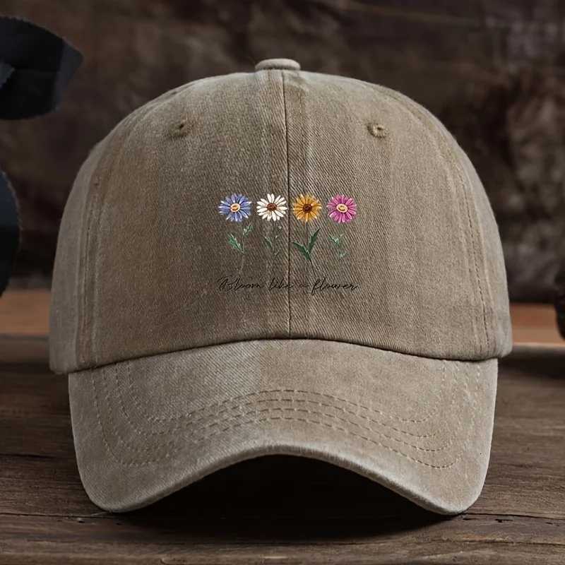 Mens outdoor baseball cap stylish and versatile womens duckbill cap with four-color floral print S260306