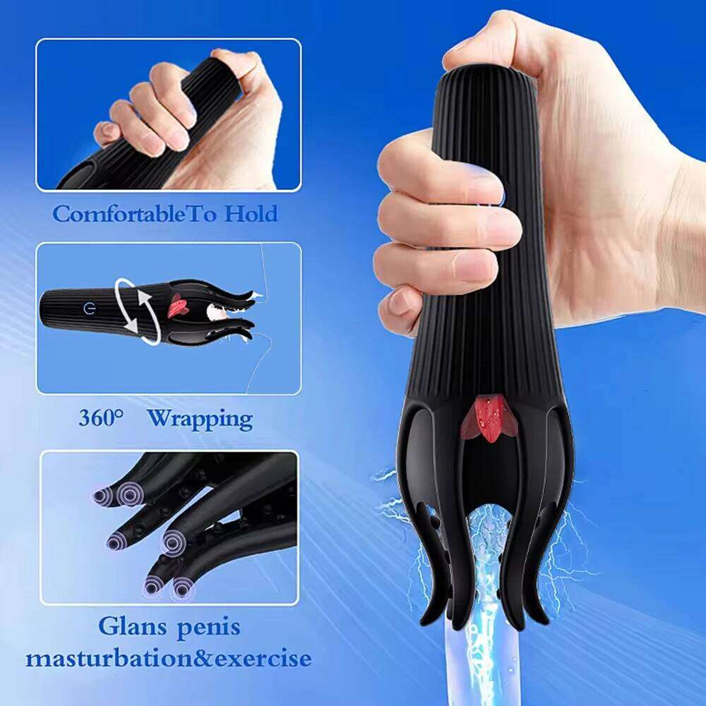 Male Tongue Licking Penis Masturbator Blowjob Orgasm Masturbation 10 Speed Glans Vibrating Massager Endurance Trainning Sex Toys W260305