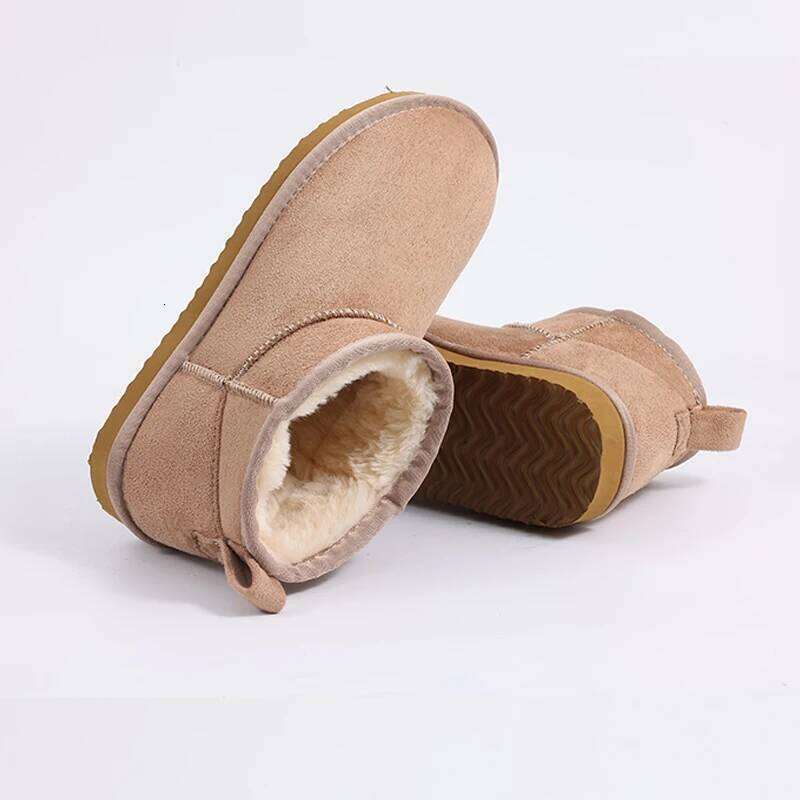 Litfun Women Fur Snow Winter Outdoor Non-slip Plush Lined Cotton Slippers Classic Fuzzy Short Boots Warm Fluffy House Shoe