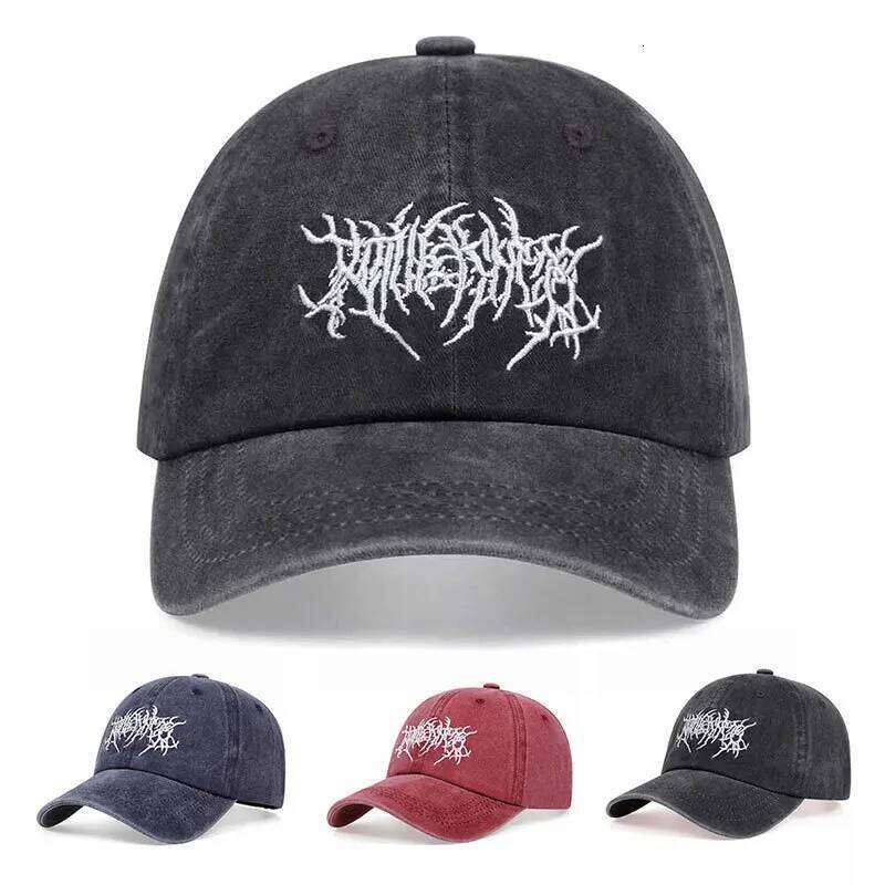 Vintage washed punk hip-hop baseball cap embroidered dad hat vintage classic style Y260304