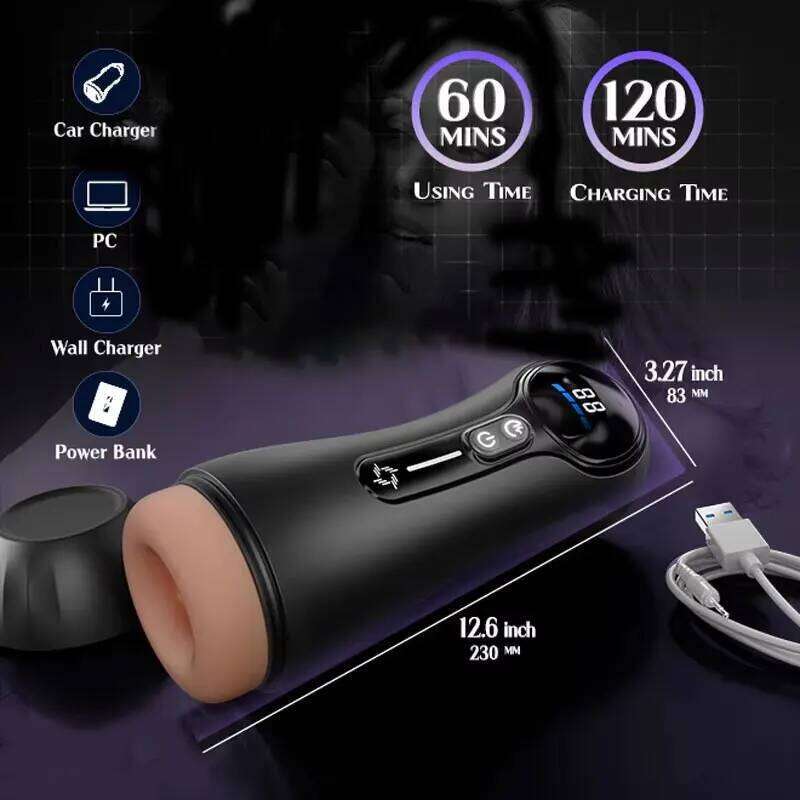 Realistic Vagina Automatic Male Sucking Masturbator with LED Display Pocket Pussy 9 Vibration Penis Massager Adult Sex Toys 18 W260305