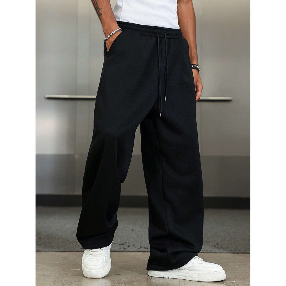 American retro simple and stylish casual for men, 2025 new cross-border sports sweatpants, loose trendy long pants