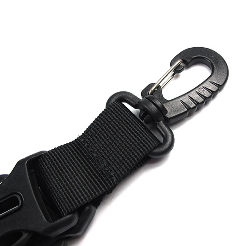 Tactical Nylon Webbing Backpack Hook Multifunctional Carabiner DShaped Keychain Doublesplit quick release hanging Buckle 260228