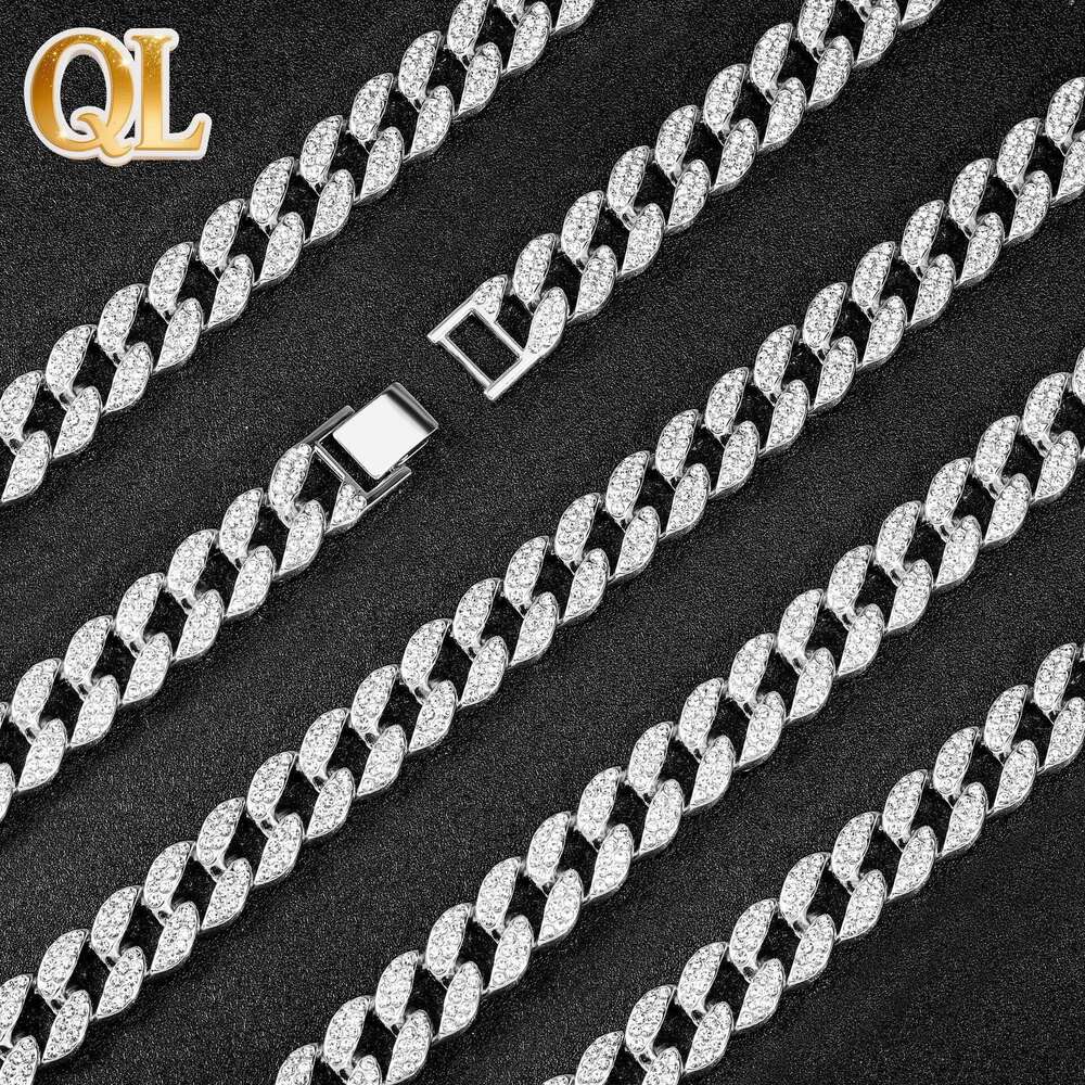15MM High-Quality Cuban for Men Hip-Hop Full Diamond Cross-Border European and American Versatile Necklace Manufacturer Wholesale