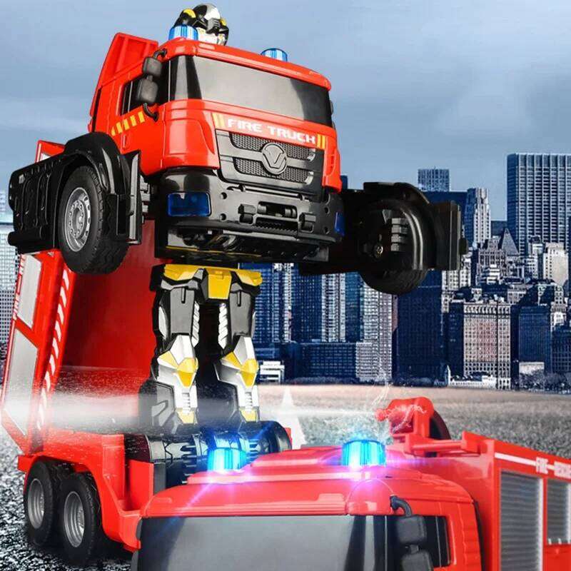 Fire RC car Transformation Robot Vehicle Light Action Engine Excavator Car Truck Construction Toys Kids Gift C260305