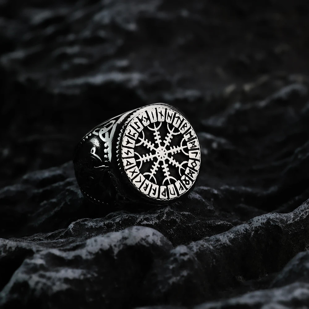 European and American Style Fashion Personality Viking Rune Mens Ring Vintage Celtic Knot Stainless Steel Jewelry 260302