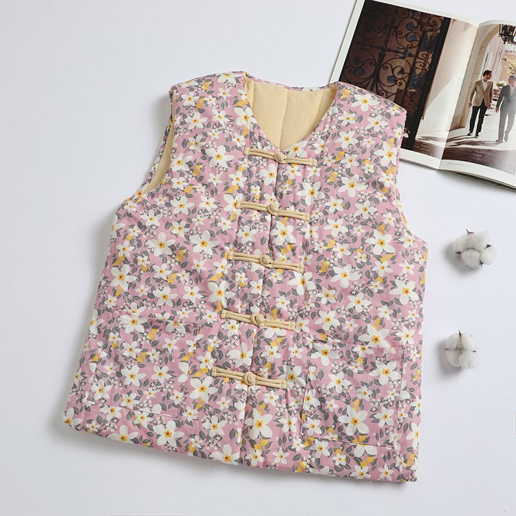 Handmade cotton vest cotton padded vest winter thickened vest womens cotton coat warm inner layer mothers clothing 251113