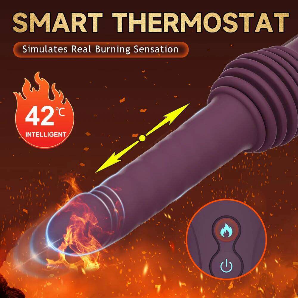 Automatic Thrusting Dildo Vibrator Machine Vagina G Spot Telescopic Massager Retractable Clit Masturbation Sex Toy for Women W260305