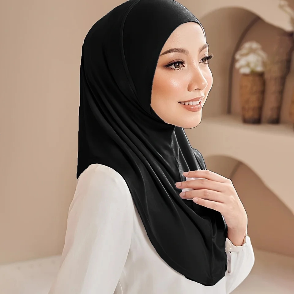 Instant Ready to Wear Hijab Muslim Women Stretchy Sports Hijab Scarves Malaysia Headwraps Caps 260304