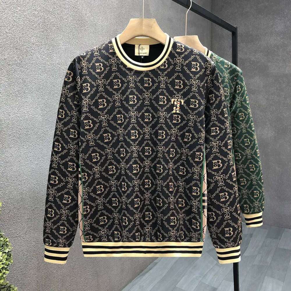 High-End Letter Printed Sweatshirt Trendy Brand Jacket Spring And Autumn New Men's Handsome T-Shirt Top