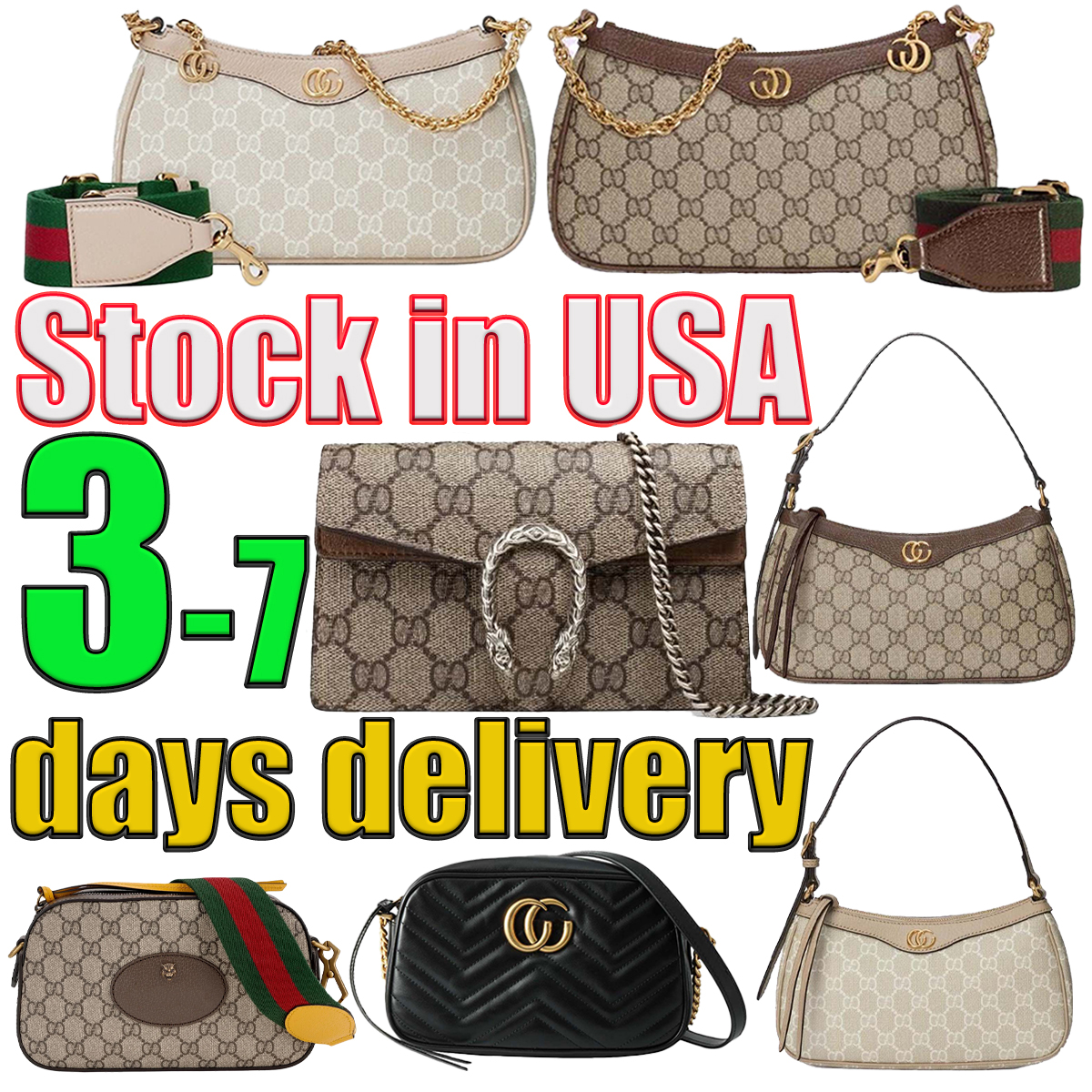gucci bag Designer Bag Shoulder Bag Ophidia Handbag Luxury Bag Classic Chain Ladies Wallet Canvas Splicing Leather Pures Camera Bag Flap Mini Envelope Hobo bag New