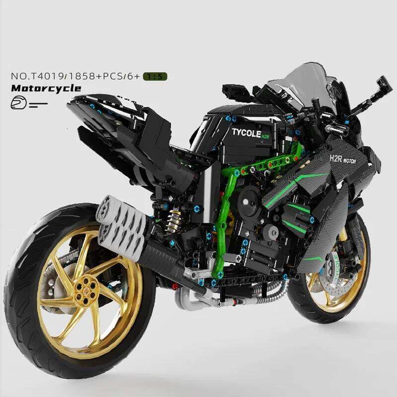 1858pcs 1:5 Technical City Motorcycle Car Model Building Blocks MOC Racing Motobike Vehicles Bricks Toy for Children Gifts T4019 Z260306