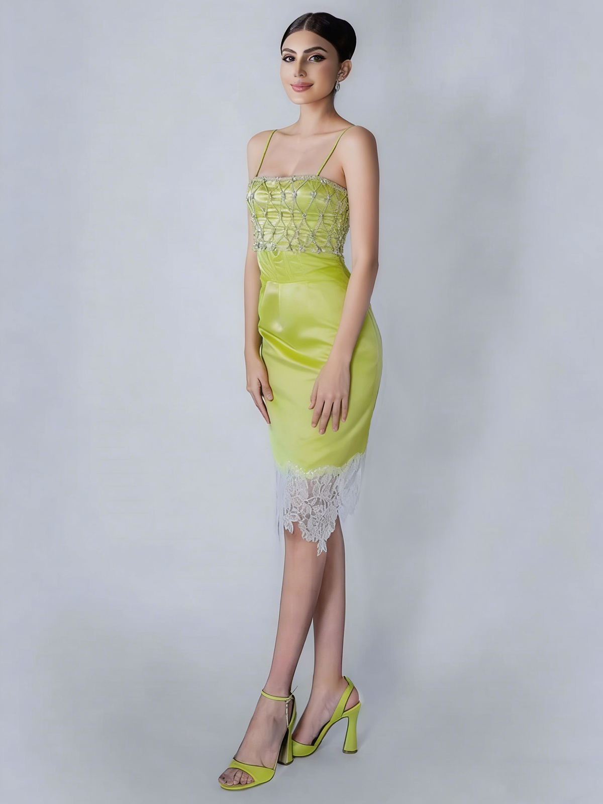 Fresh Green Pearl Beaded Women Dress Suit 2 Pieces Sheath Spaghetti Wedding Guest Mother Dress Customized Crystal Blazer Outfit