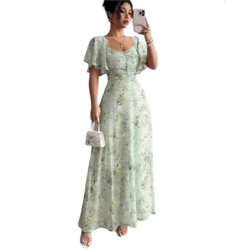 Summer New Style Slim Elegant Dress With Lotus Leaf Sleeves Womens Fashion Holiday Party Dresses For Women Robe Femme Vestidos X260306