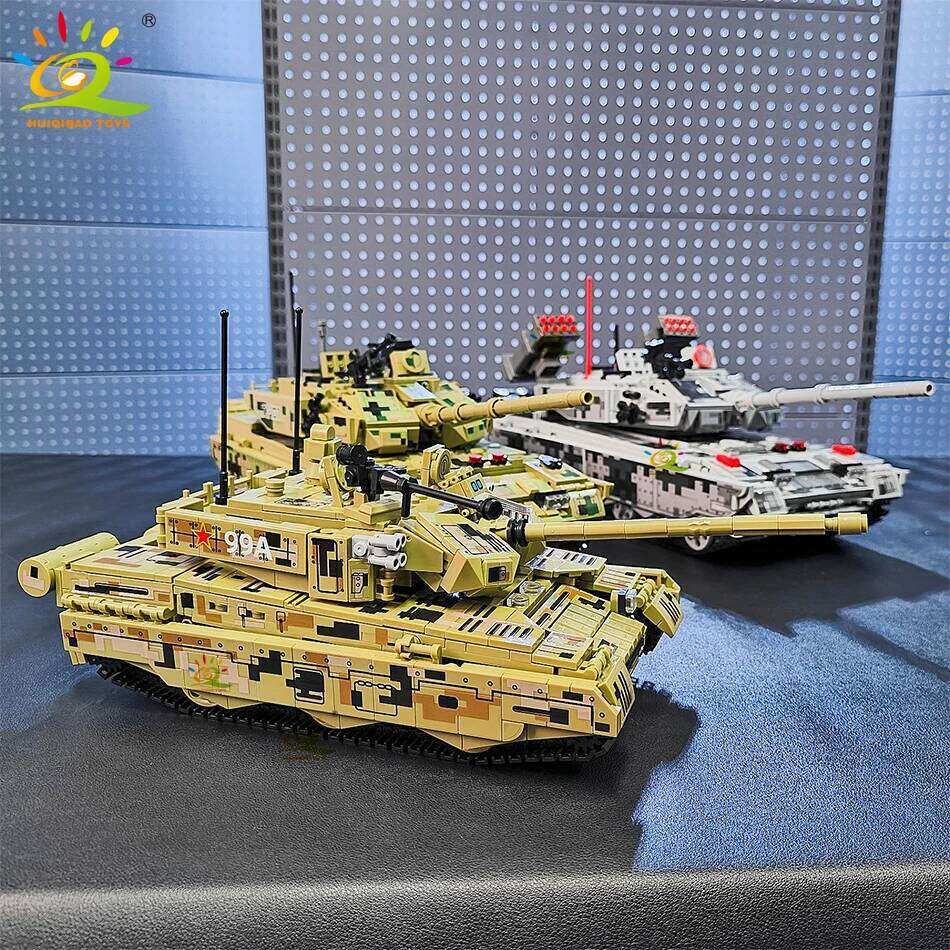 HUIQIBAO WW2 Military Tank Building Blocks Set for Children Army Weapon Car Truck Toy City Construction Bricks Kids Gift Z260306