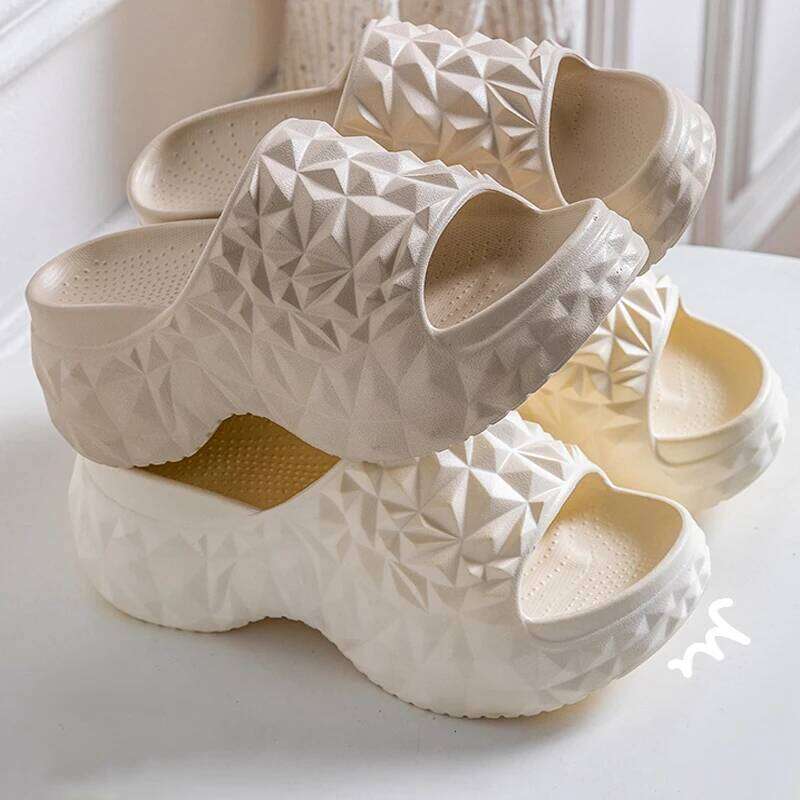 Women's Chunky Platform Slippers Summer Comfort Soft Thick Bottom Slides Woman for Sandals New Open Toe Non-slip Beach Shoes
