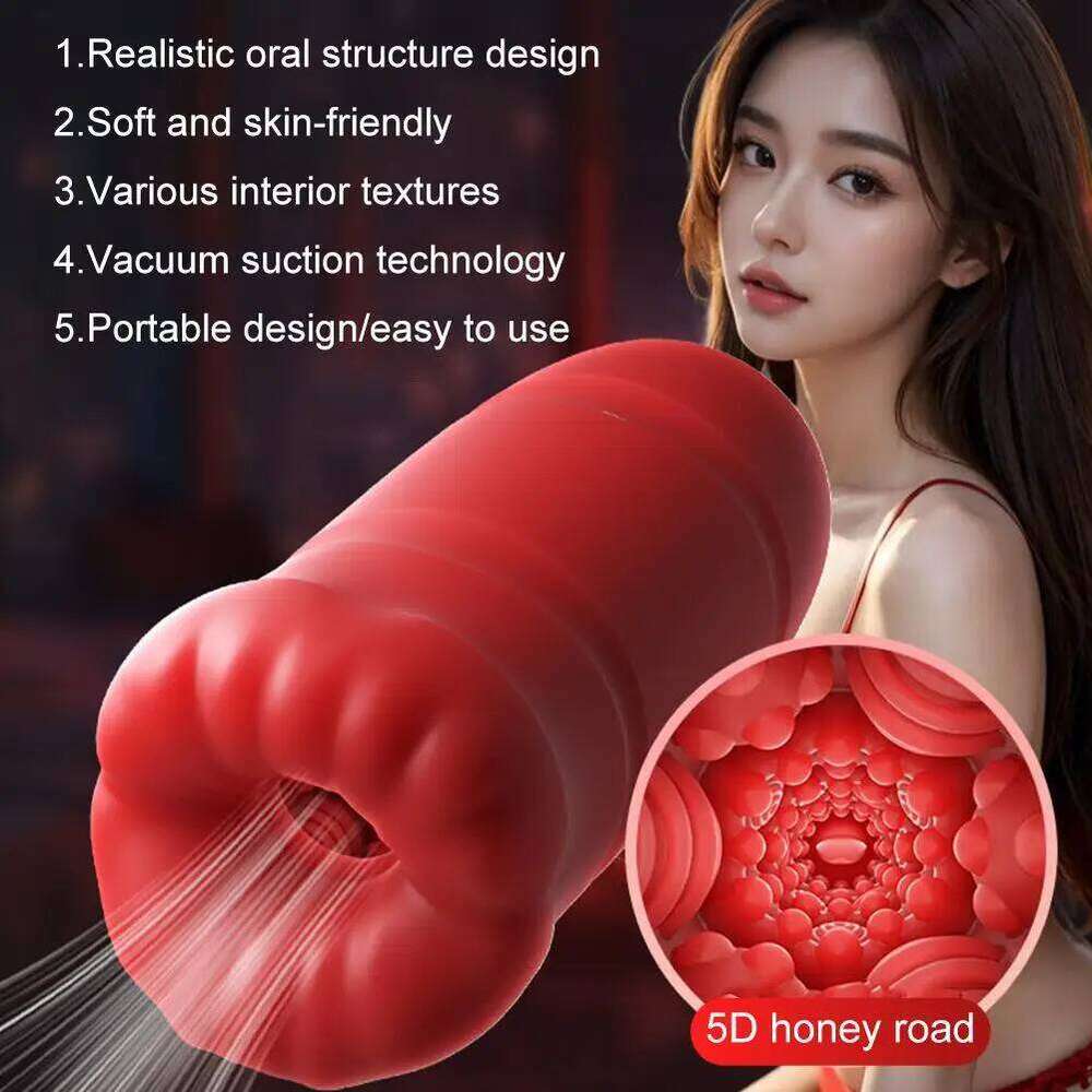 1Pc Male Sucking Masturbator w/Vibrating Bullet - 18+ Oral/Vaginal Blowjob Stimulation, For Men Penis Vibrator Cup W260305