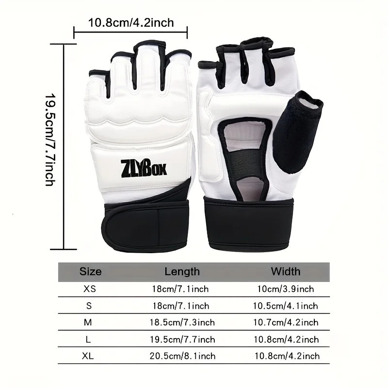 1 Pair of Pu Boxing Gloves Mma Half Finger Sandbag Taekwondo Muay Thai Professional Training Equipment 260228