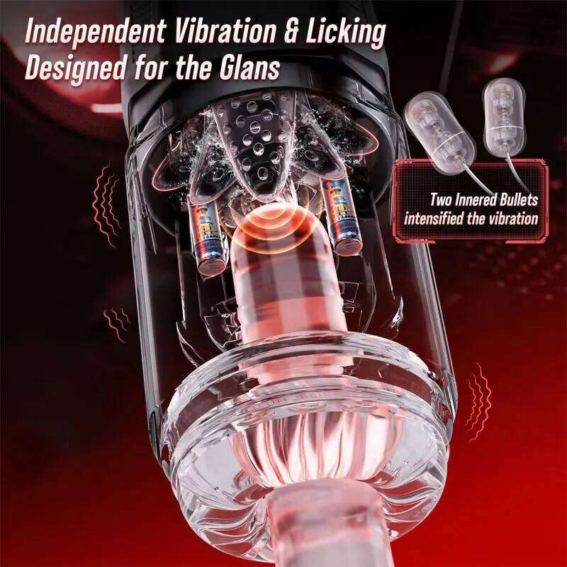 Automatic Rotating Vibrating Male Masturbator Penis Pump Thrusting Licking Machine Stroker Pocket Pussy Sex Toys for Men 18+ W260305