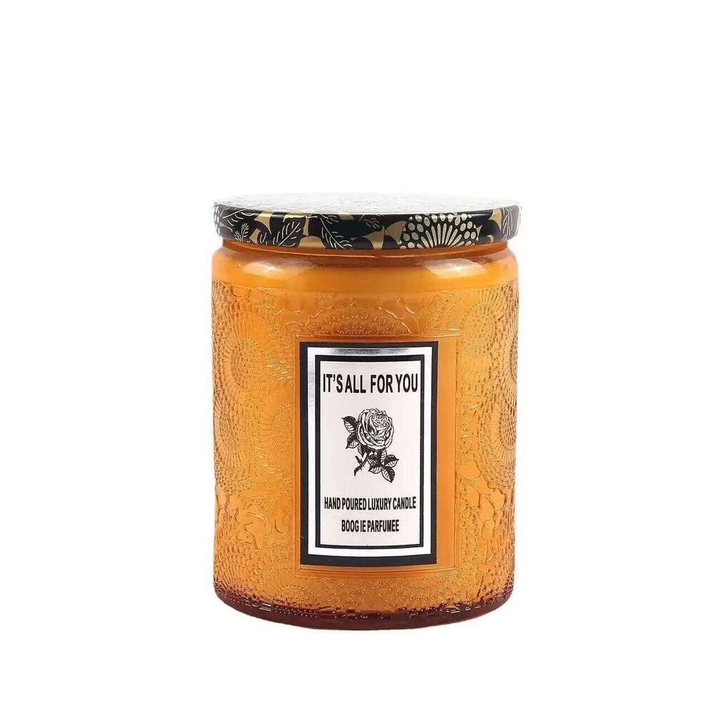 1 candle/box with long-lasting smoke-free fragrance, soy candle jar, crystal stone dried flower, romantic home decoration for co W260304 W260305