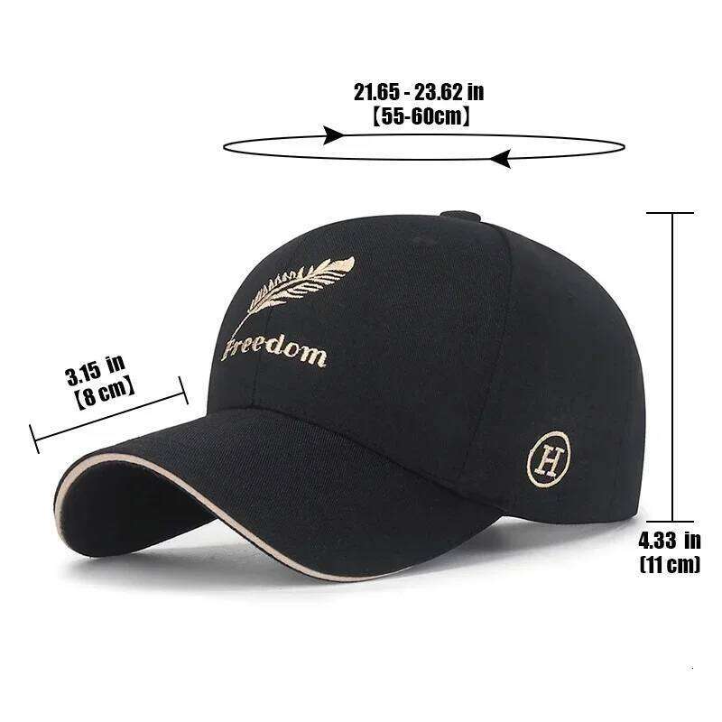 Feather Wheat Ear Embroidery Cotton Baseball Cap New Outdoor Casual Sport Sun Caps Trucker Hat Dad Hats Y260304