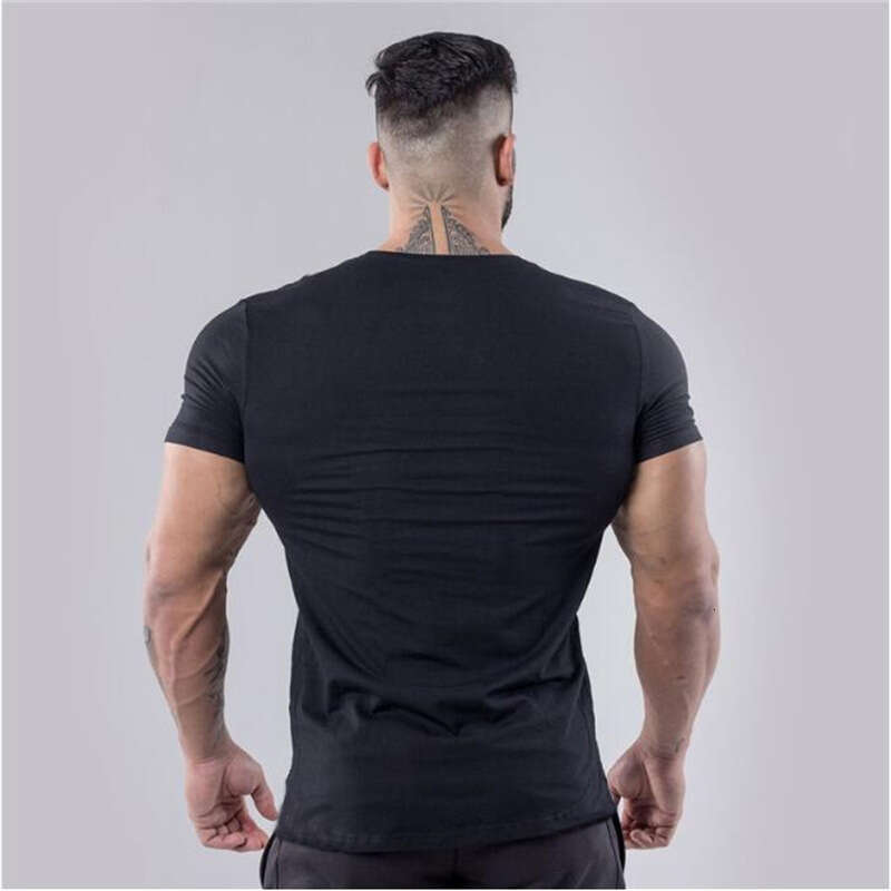 Sports T-Shirt Running Set Men's Short Top Summer V-Neck Pure Cotton Training Long Sleeve Basketball Fitness Clothing