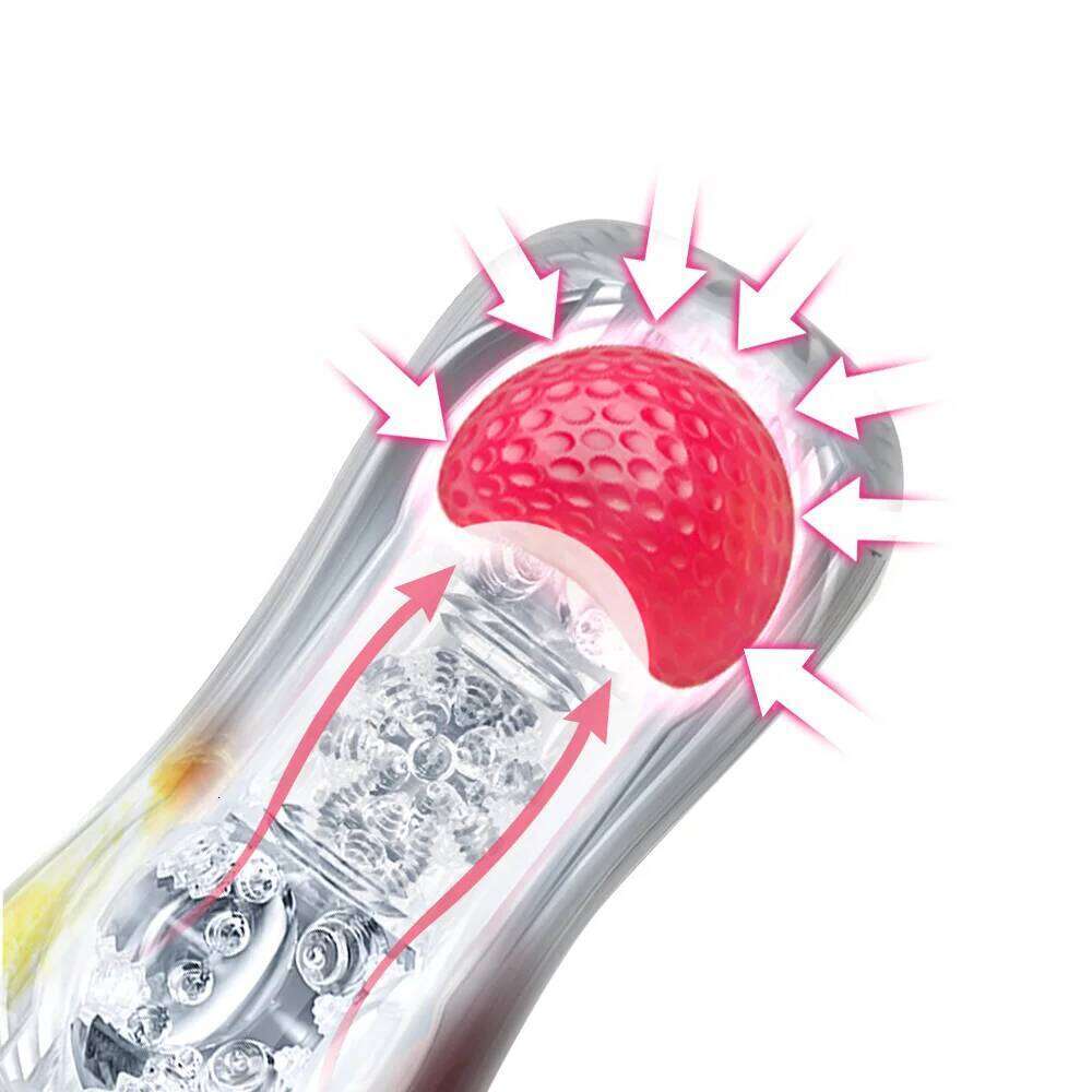 Male Masturbation Masturbatings Trainer Reusable Glans Ball Stimulator Vacuum Cup Soft Pussy Sex Toys for Men W260305