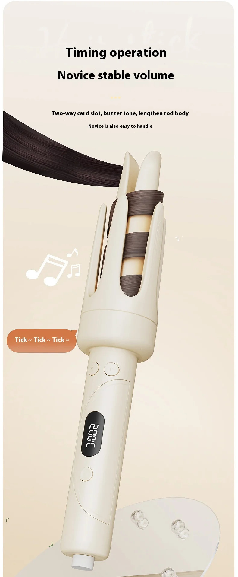 Automatic Curler 32mm Automatic Rotating Ceramic Curler Professional Curling Wand Curler 260305