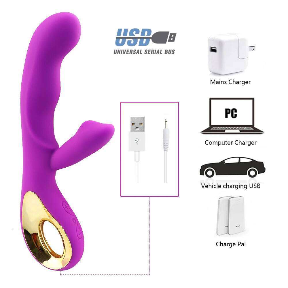 G Spot Rabbit Vibrator for Women Orgasm Dildo Adult Sex Toys USB Charging Powerful Masturbation Clitoris Stimulator Waterproof W260305