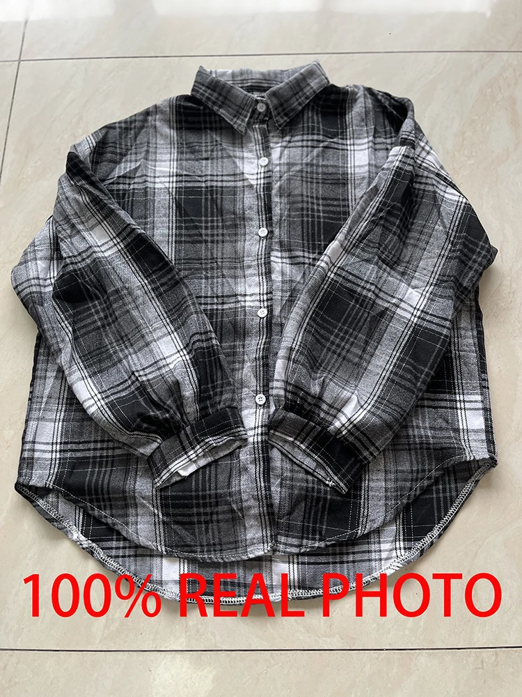 Plaid Shirt Women Autumn LongSleeve Top Female Vintage Fashion Single Breasted Blouse Ladies Preppy Style Loose Check Shirts 260306
