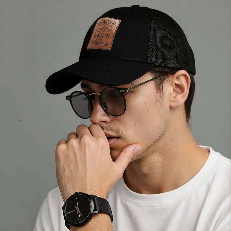 Four Seasons Mesh Baseball Caps Unisex Deer Icon Trucker Cap for Women Men Outdoor Portable Hunting Hiking Fishing Sunscreen Hat Y260304