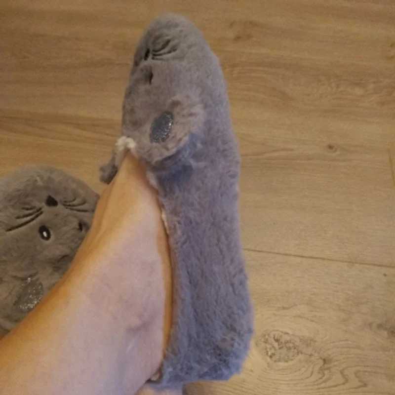 House Slipper Women Winter Non Slip Grip Indoor Fur Contton Warm Plush Home Fluffy Lazy Female Mouse Ears Embroidery Fuzzy Shoe S260305