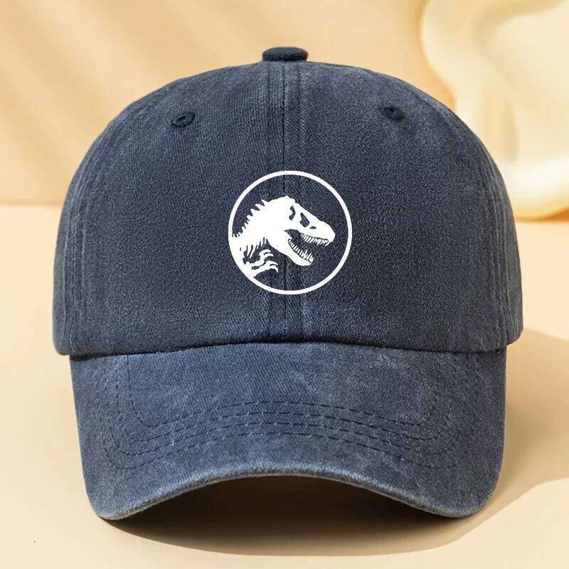 Dinosaur print retro baseball cap, sports leisure hat suitable for outdoor sports, camping, festivals, parties and gifts Y260304