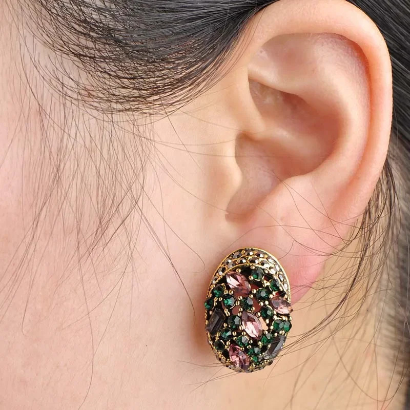 Blucome Vintage Stud Earrings For Women Girls French Hooks Max Brincos Ouro Joias Turkish Jewelry Retro Pendientes 260303