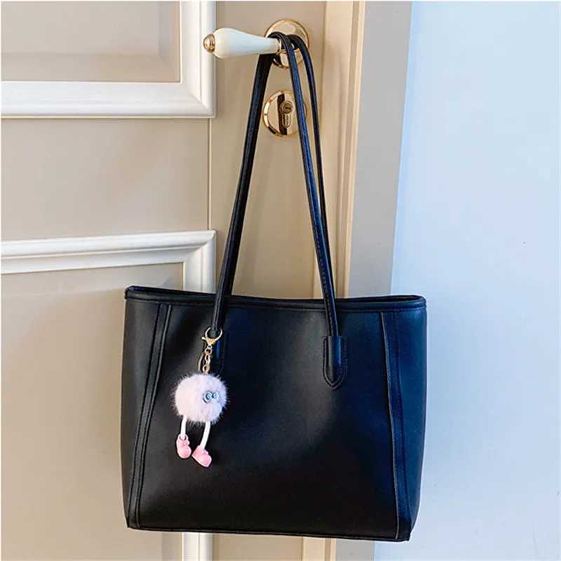 Solid Color PU Leather Womens Handbag Versatile Korean Single Shoulder Underarm Bag Temperament Tote Bag for Women Daily Use H260306