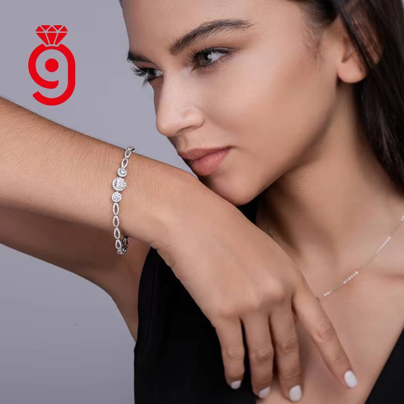 2026 New Trendy Design Ladies 925 Sterling Silver Jewelry Accessories VVS1 Moissanite Chain Women Fine Bracelet