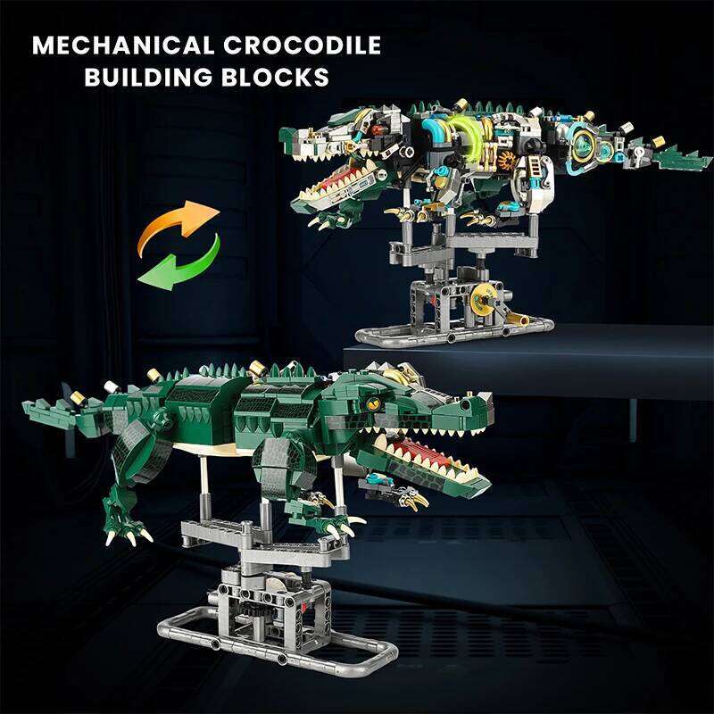 New Deep Sea Animal Mechanical Whale With Lighting Sets Assembly Building Block Kits Desktop Decoration For Kids Educational Toy Z260305