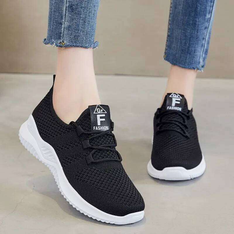 Litfun Women's Summer Flat Leisure Lightweight Outdoor Sports Soft Sole Mesh Sneakers Breathable Comfy Walking Shoes