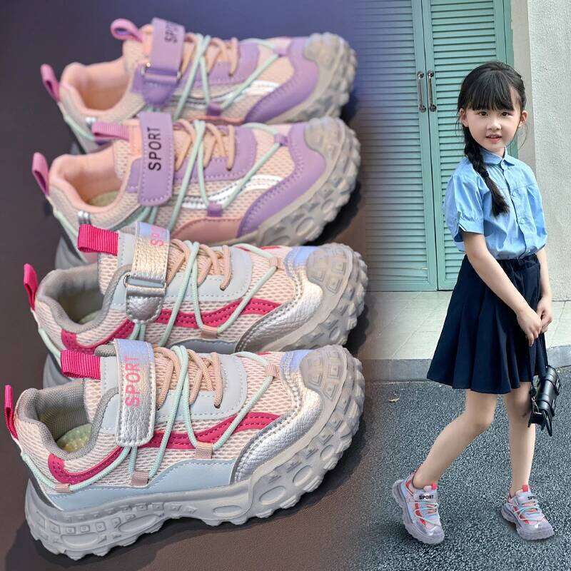 Spring Sport For Children PU Leather Waterproof Teenager Kid's Trend Fashion Boy's Girl's Running Shoes Sneakers 26Y0304