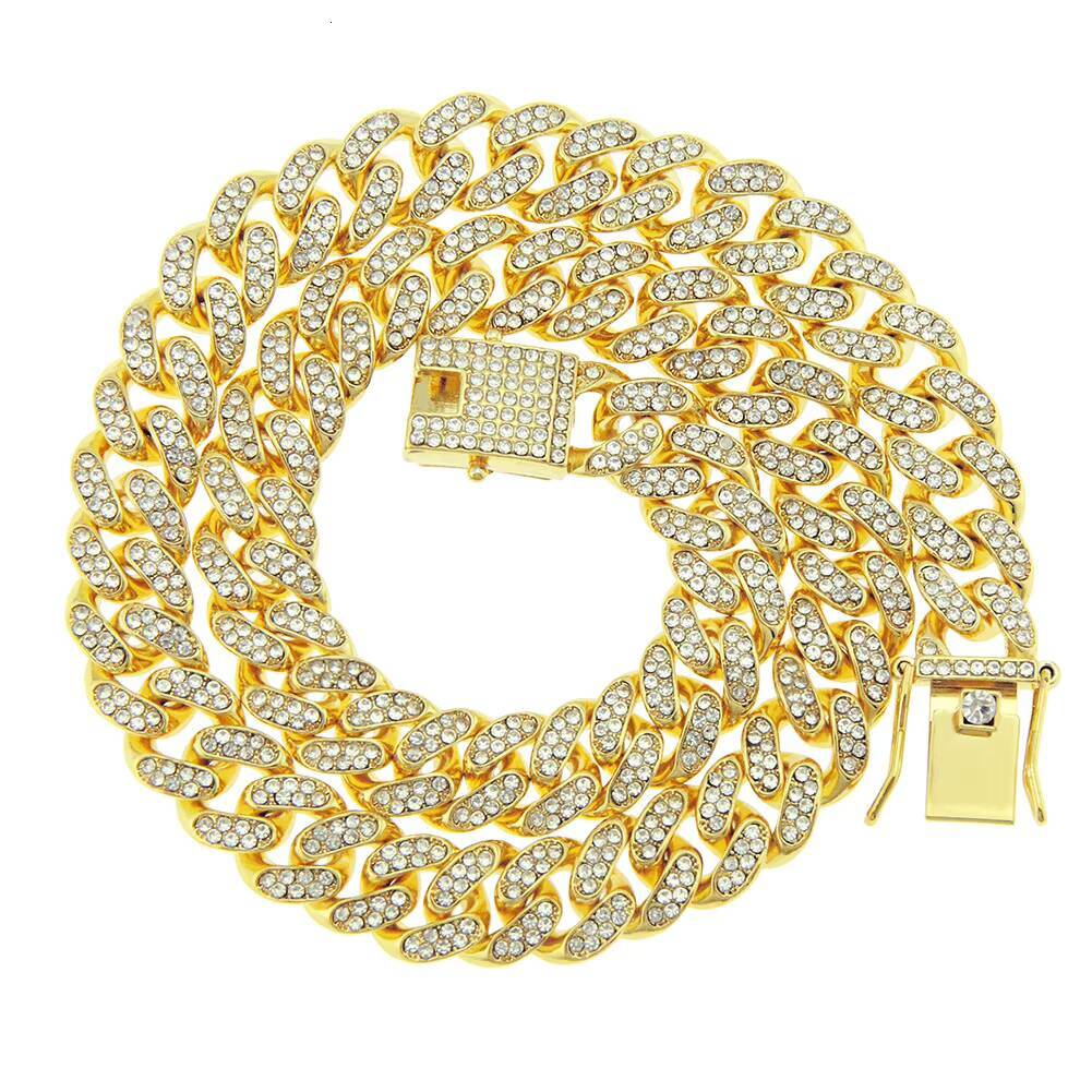 Unique Rose Gold Plated Alloy Rhinestone Mens Hiphop Fashion Chain Link Bracelet for Party Lovers