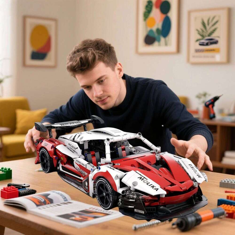 2025Hot 1200+Pcs 1:14 Technical P1 Racing Car Building Blocks Model Super Sports Cars Bricks Toys for Boys Gifts Z260305