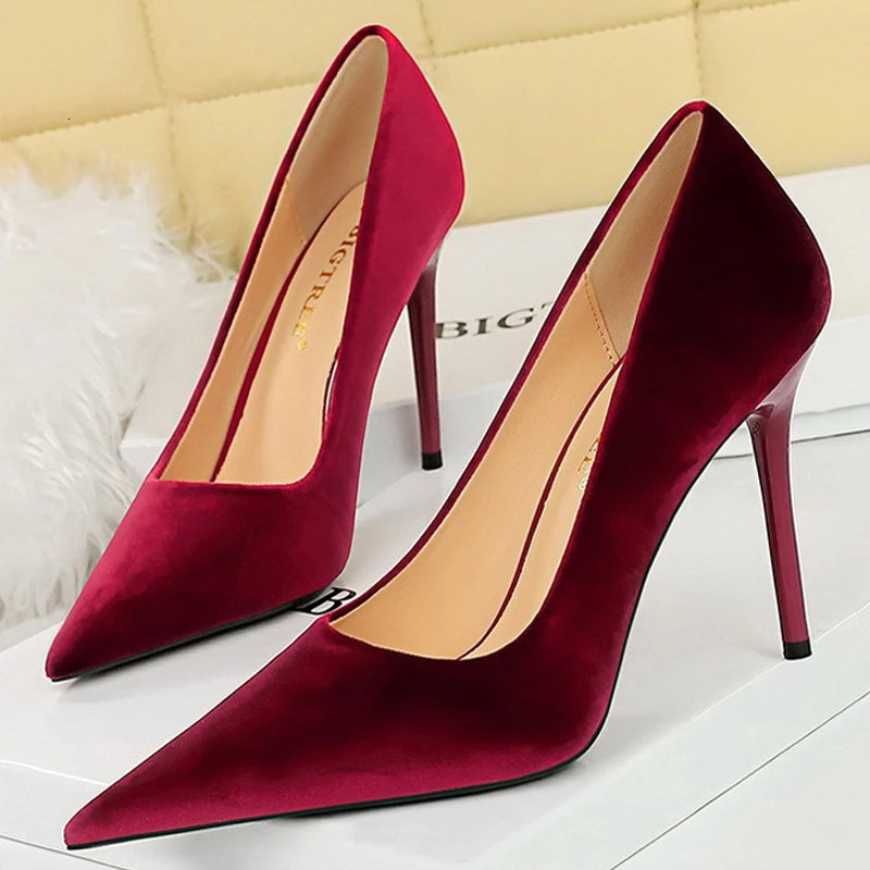 BIGTREE Shoes Fashion High Heels Women Shoes Suede Women Pumps Sexy Party Shoes Stilettos Heels Ladies Shoes Female Pumps 2026 260306