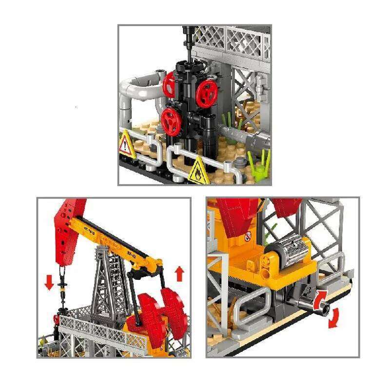 MOC Petroleum Engineering Modular Assembly Model Building Blocks Toy, Decorative Item Birthday Gift for Children 666pcs Z260306