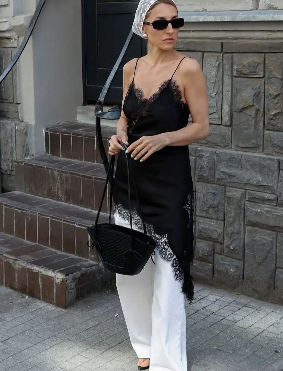 Lace Mini Spaghetti Strap Dress For Women Irregular Backless Slit Sexy Evening Party Dress Female High Waist Bottom Dresses 260306